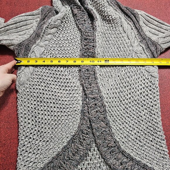 Gray Women's Open Front Cardigan Sweater - Picture 10 of 11